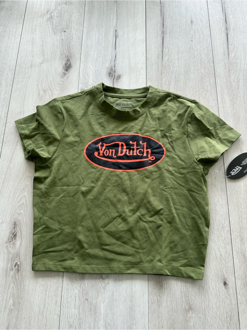 Von Dutch Kids T-Shirt Olive Green M NWOT